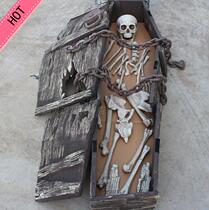 Haunted House horror room escape props Halloween decoration simulation foam coffin skull man bone tomb decoration