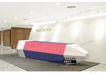 Shanghai paint front desk reception desk Fashion cashier modeling bar reception welcome desk Pencil-shaped front desk