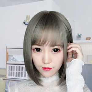 假发女短发bobo韩国修脸网红时尚气质波波头内扣全头套式真人发