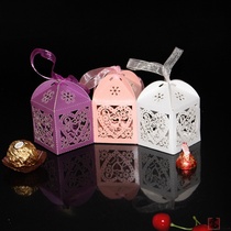 Hollow laser candy box love hollow chocolate carton European wedding candy box Ferrero 2 capsules