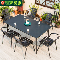Mojia Outdoor Table And Chairs Courtyard Garden Open Air Cafe Iron Art Outdoor Net Red Casual Milk Tea Shop Folk Dining Table