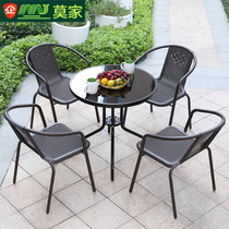 Outdoor table and chairs Three-five pieces of open iron art Coffee milk tea Casual Balcony Vines Chair Patio Outdoor Table And Chairs Combine