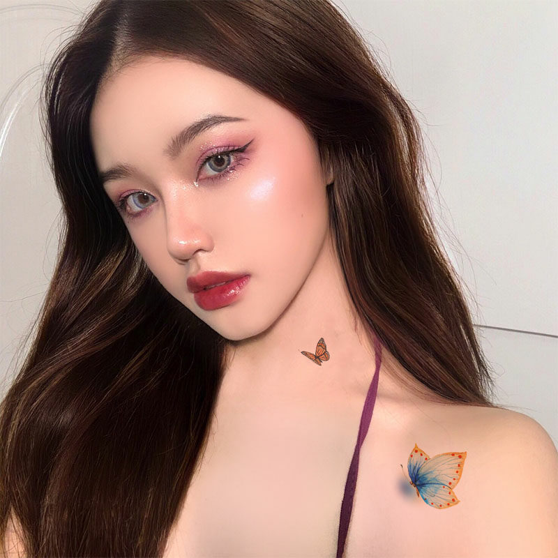 纹身贴防水 女持久网红款ins风性感私处锁骨3d韩国仿真遮疤痕贴纸