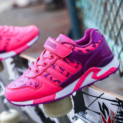 笨笨熊女童鞋2018秋季新款透气儿童运动鞋女孩中童休闲学生跑步鞋_1秒