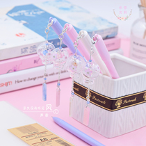 Gift ballpoint pen pen girl heart cute powder creative Japanese pendant hanging jewelry pen gel pen water