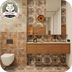 American brown art retro tiles 300*300 geometric shape bathroom kitchen background wall tiles and floor tiles