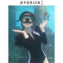 2021 new fairy Korean ins long-sleeved seaside swimsuit conservative belly cover thin one-piece swimsuit womens summer