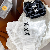 Transparent briefs Women Summer thin Pure Cotton Lace Mesh Yarn Girl Cute Day Ensemble No Marks Mid-Waist Triangle Pants Spring Autumn