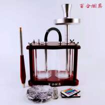 Upscale Arab water smoke suit double filter wood jug with light bar night field single tube full set of water smoke pot smoked cream