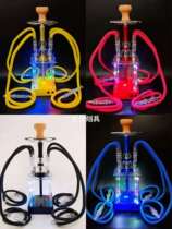 Arabic water smoke full set of new Gatlin 4 tubes rechargeable lamp Acrylic Water Smoke Pot Yellow Black Blue Red 4
