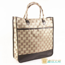 Male and female Vertical Carry-on Leather Bag Canvas File Bag Zipper Meeting Bag Large Capacity Briefcase Affairs Bag