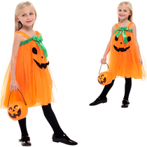 Halloween cosplay costume children Ghost Girl witch pumpkin toddler stage performance costume witch cos