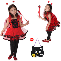 Halloween cosplay Costume Children Mask Ball Pretty Little Ladybug Performance cos Animal Performance cos
