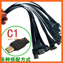 C1 HDMI elbow camera soft video cable aerial camera line aerial photography line pan tilt FPV special Mini HDMI standard