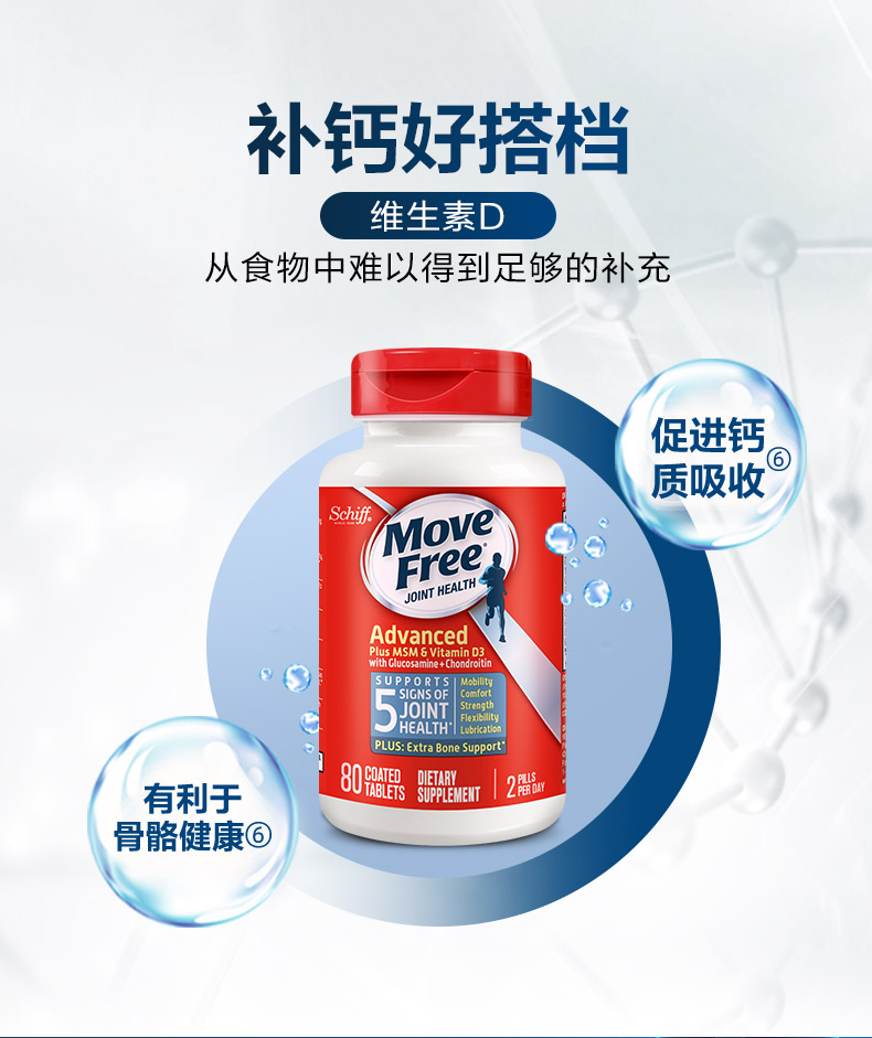 氨糖维骨力氨糖软骨素MSM+VD3蓝瓶*2