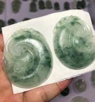 Natural a goods jade ice seed Yang green Ruyi peace buckle green bean pendant men and women