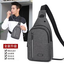 2019 New Chest Bag Mens Bag Single Shoulder Diagonal Satchel Male Tide Student Canvas Casual Chest Front Tide Card Small Backpack