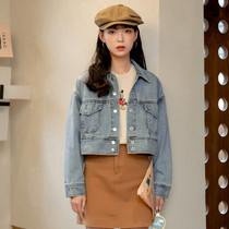 Denim coat female 2021 Spring and Autumn new spring and autumn Hong Kong style retro Korean short jacket female student coat Joker