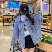 2022 Spring Autumn New Stream Suo Denim Jacket Woman short Han version loose bf 100 hitch retro casual denim