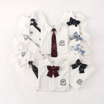 2022 Spring Autumn New Jk Uniform Shirt Schoolgirl College Wind Embroidered Tie Long Sleeve White Shirt With Bottom Blouse