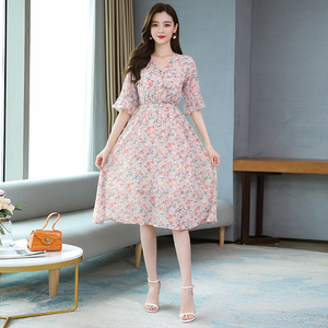 New Style Floral Chiffon Dress in summer 2020