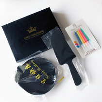 Four-in-one birthday cake cutlery set Disposable transparent plastic cake plate Knife and fork plate set