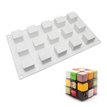 Square Large Rubiks Cube Silicone Mousse Cake Moulds French Dessert Stereo Chocolate Baking Set