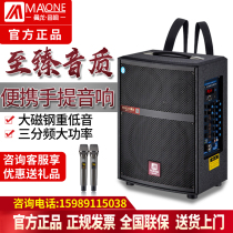 Manlong outdoor square dance audio Three-frequency portable with sound card microphone indoor and outdoor live broadcast K song speaker