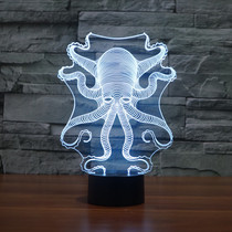 Octopus VII colour discoloration 3d small night light power saving touch plug-in electric bedroom dream protective eye bed head lamp bar table lamp