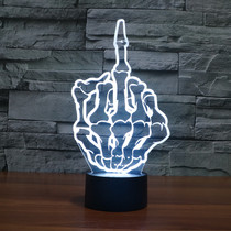 Middle finger creative lighting 3d small night light plug-in electric seven color gradient room decorative light acrylic bedroom headboard table lamp