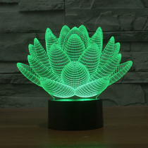 Seven colour discoloration lotus 3d small night light led visual touch table lamp childrens room with night light creativity small gift light