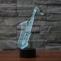Sax 3d Small Night Light Seven Color Three Dimensional Vision Plug-in Electric Bedroom Bedlights Creative Decorative Lights Bar Atmosphere Lights