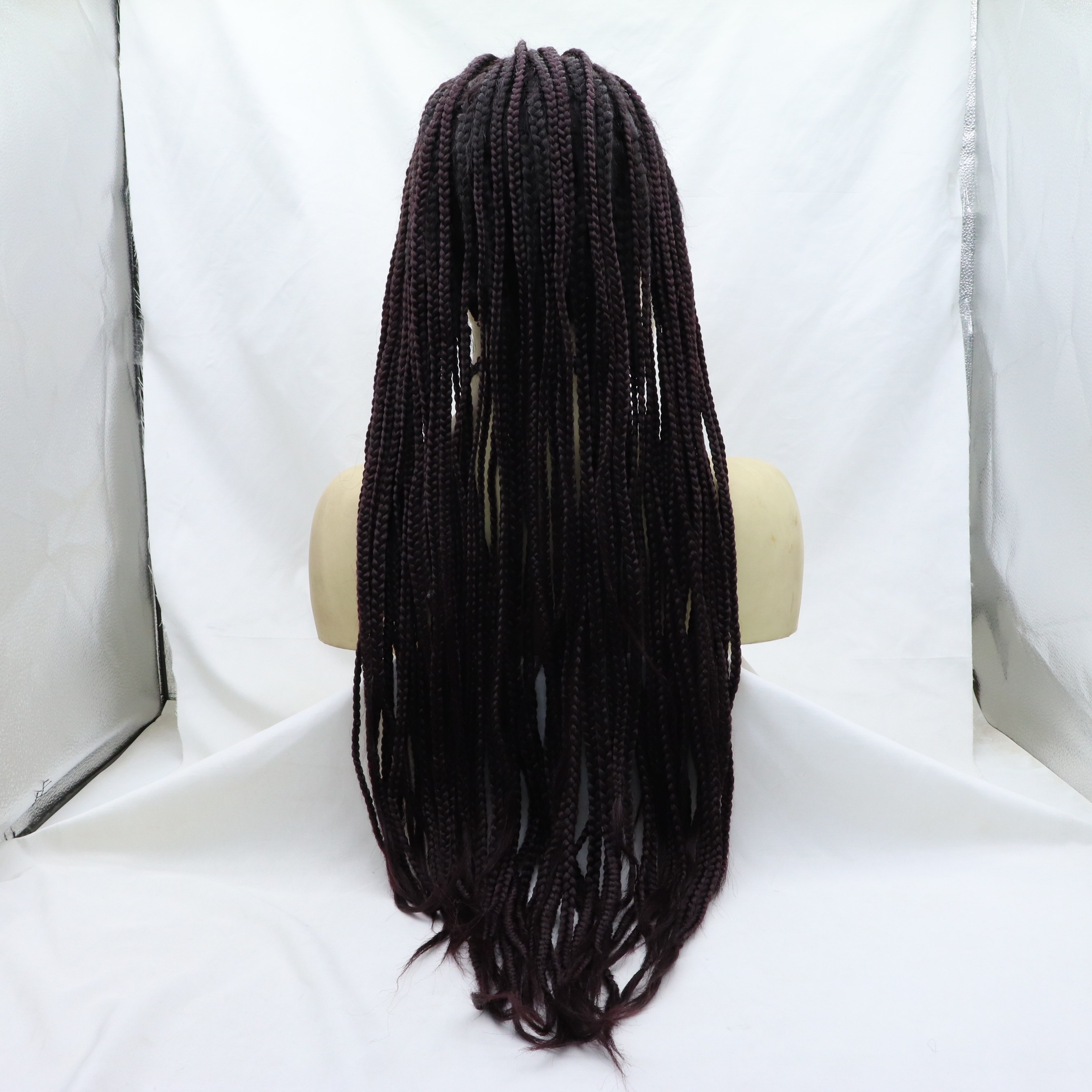 黑人雷鬼三股脏脏辫手工编织假发女个性摇滚前蕾丝高温丝辫子头套