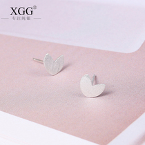 S925 sterling silver love buds and green leaves fashion all-match earrings love coconut Sen Department students fresh and atmospheric earrings