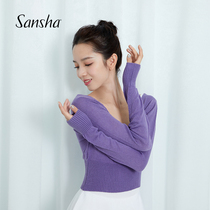 Sansha French Sansha knitted ballet dance warm top Female dance training clothes thin sweater