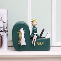 Bubble girl tissue box decoration living room creative coffee table multi-function remote control storage box light luxury high-end paper pump