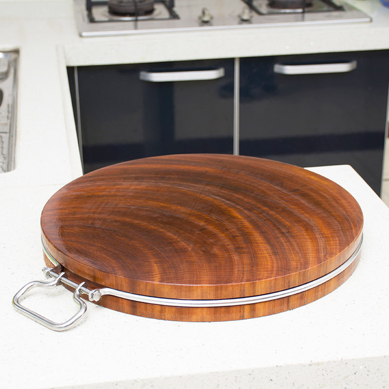 厨房实木切菜板圆形刀板木质菜墩耐用案板整木砧板正宗越南铁木