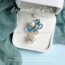 Confession balloon brooch cute gradient romantic new light luxury Korean imitation Crystal birthday gift for girlfriend birthday gift