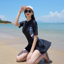 Swimsuit womens summer one-piece skirt plus size conservative belly cover thin swimsuit 2021 new fashion hot spring swimsuit