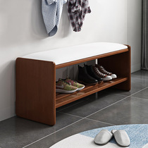 Changing shoes stool Home solid wood Nordic entry door soft bag cushions Modern minimalist wearing shoes stool doorway available seat-changing shoes cabinet