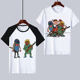 Anime sausage party eating chicken game around short-sleeved t-shirt children primary and secondary school students parent-child clothes men and women Anime sausage party eating chicken game around short-sleeved t-shirt children primary and secondary school students parent-child clothes men and women