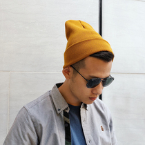Four seasons basic knitted hat mens Korean version of casual wild couple cold hat womens street trend brand solid color wool hat