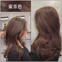 Honey brown hair dye 2020 popular color short hair self-at-home hair dye cream Black tea female bubble foam plant artifact