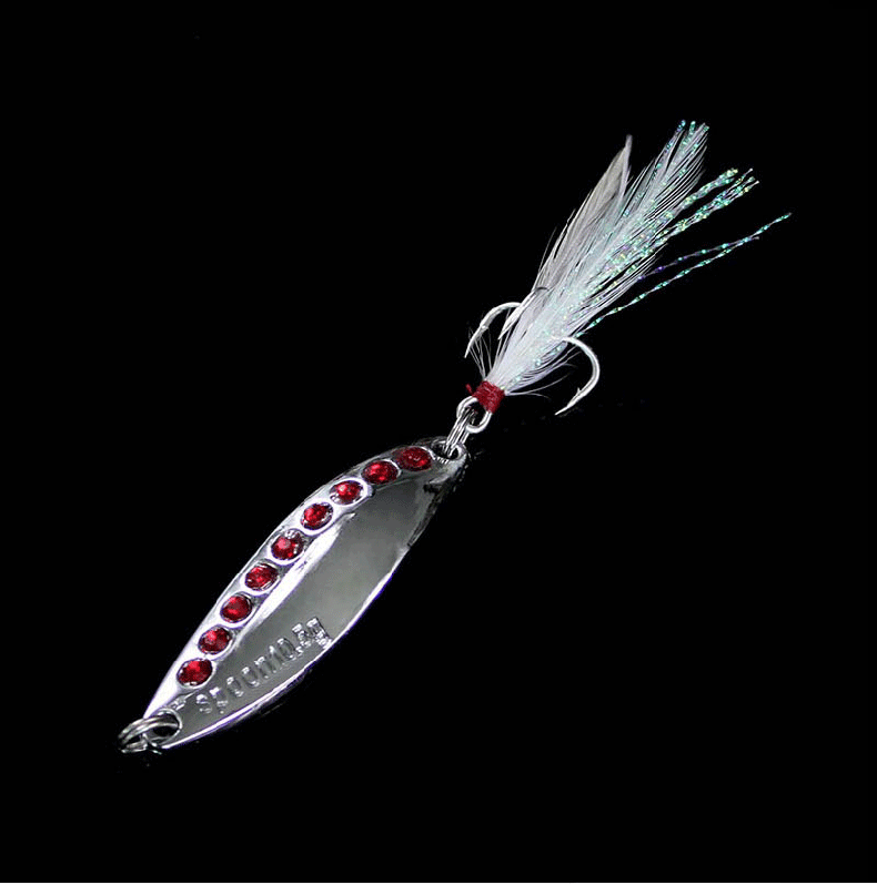 征服者亮片路亚饵经典勺型水蛭亮片远投双面曲翘嘴鲈鱼黑鱼假饵