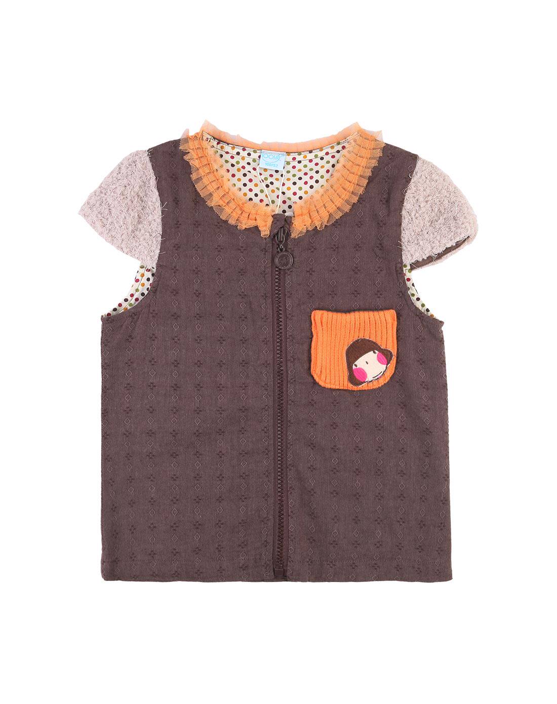 1001夜童装女童卡通休闲背心中小童春季百搭马甲宝宝上衣