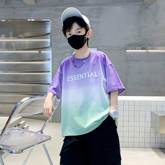 Boys short-sleeved T-shirt summer dress gradient color 2025 new big children loose half-sleeved boy pure cotton top children's clothing t
Boys short-sleeved T-shirt summer dress gradient color 2025 new big children loose half-sleeved boy pure cotton top children's clothing t
