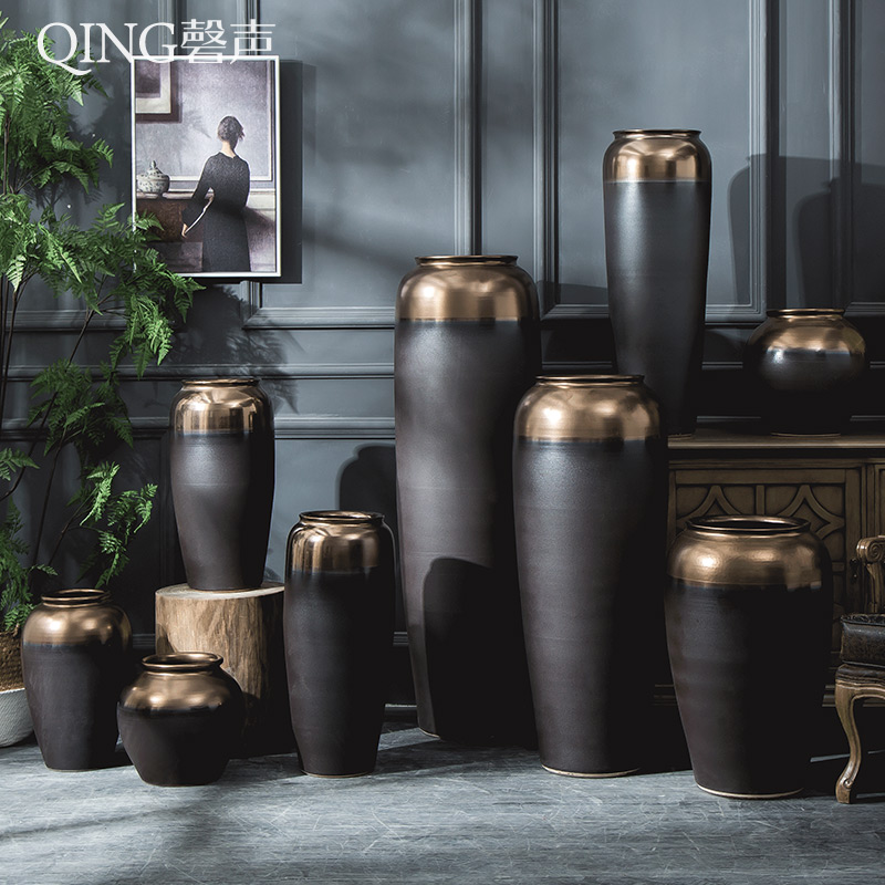 Large vases, I and contracted Nordic European ikebana furnishing articles villa living room window of jingdezhen ceramic flowers