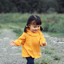 2-4-year-old little grapefruit girl yellow polo shirt female baby doll collar spring and autumn long sleeve shirt