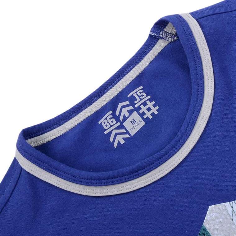 真维斯男装 2015夏装新款 时尚修身弹性圆领几何印花短袖T恤
