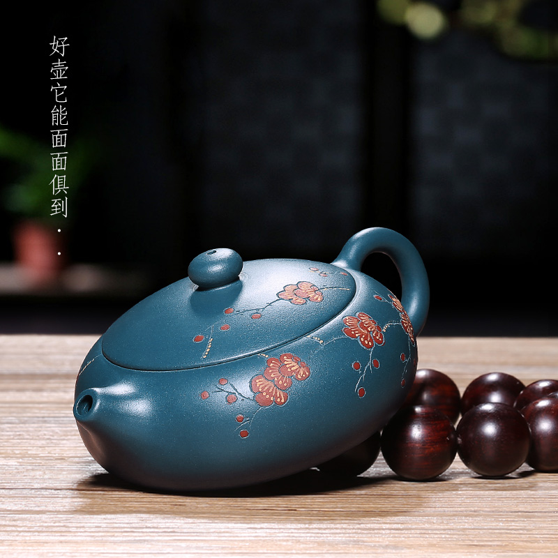 Mingyuan tea pot of yixing are it by pure manual undressed ore mud flat shih tzu kung fu the qing teapot authentic day